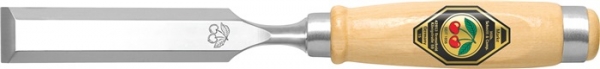 Stechbeitel Schneidenbreite 12 mm mit 2 Stahlzwingen Weißbuchenheft Ulmer Form KIRSCHEN