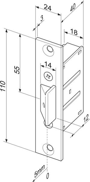 ASSA ABLOY  Einsteckfallenschloss 807 24mm eckig