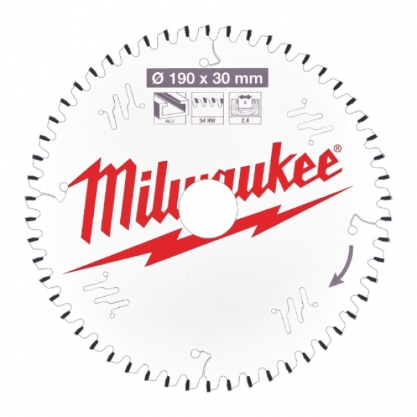 Milwaukee Akku-Kreissägeblatt 190/30MM 54Z HOLZ+ALU